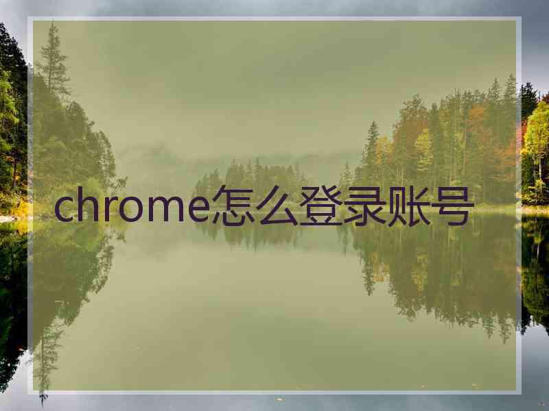 chrome怎么登录账号