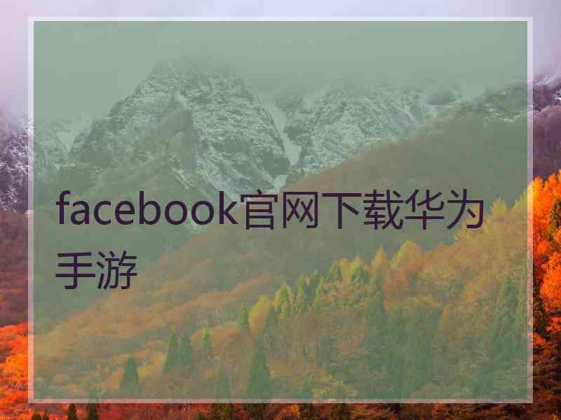 facebook官网下载华为手游